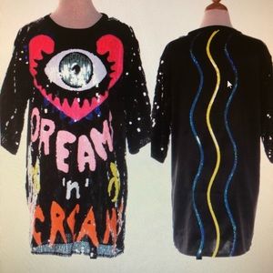 Dreams n screams sequins t-shirt dress